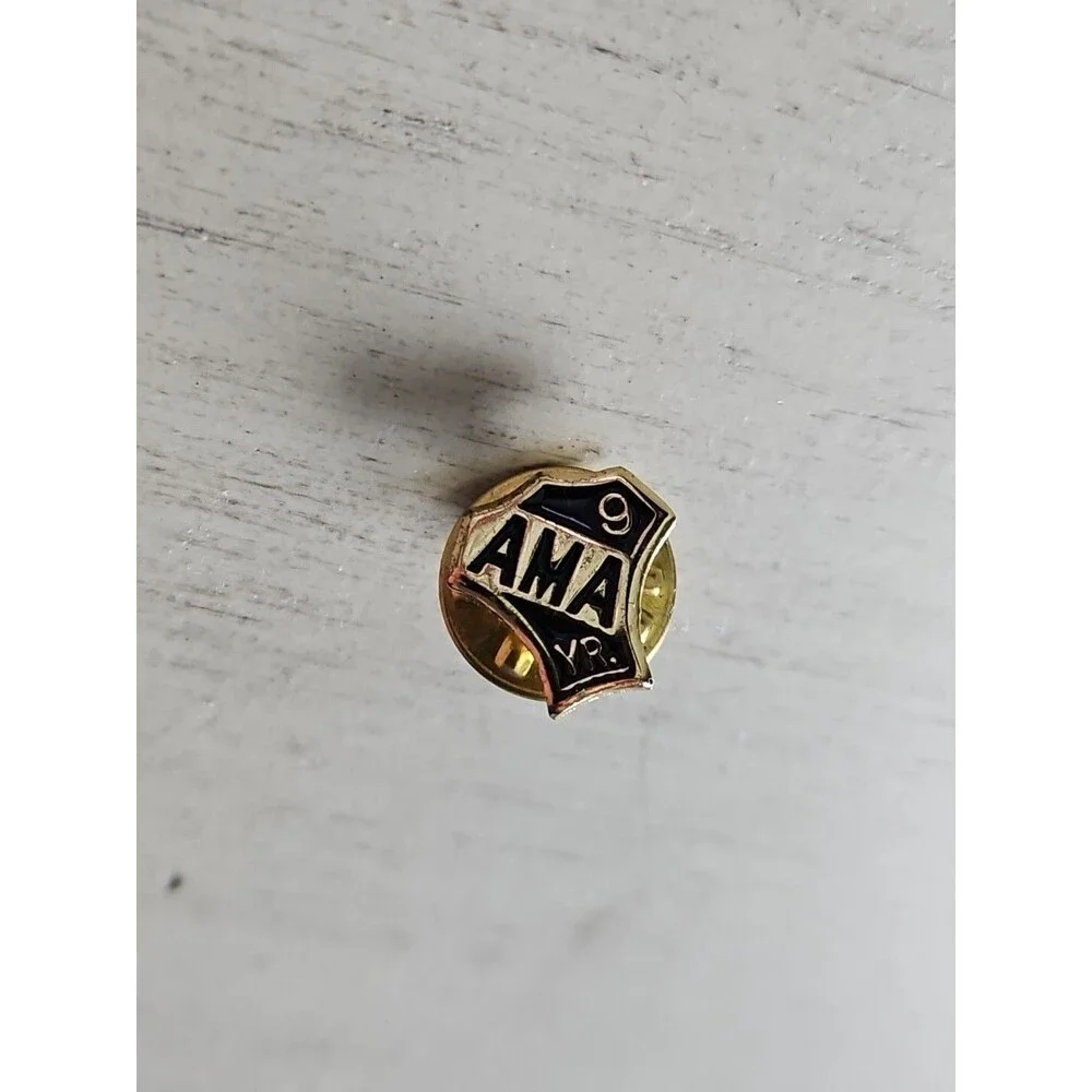 AMA 9 YEAR MEMBER VEST JACKET HAT PIN - NEW